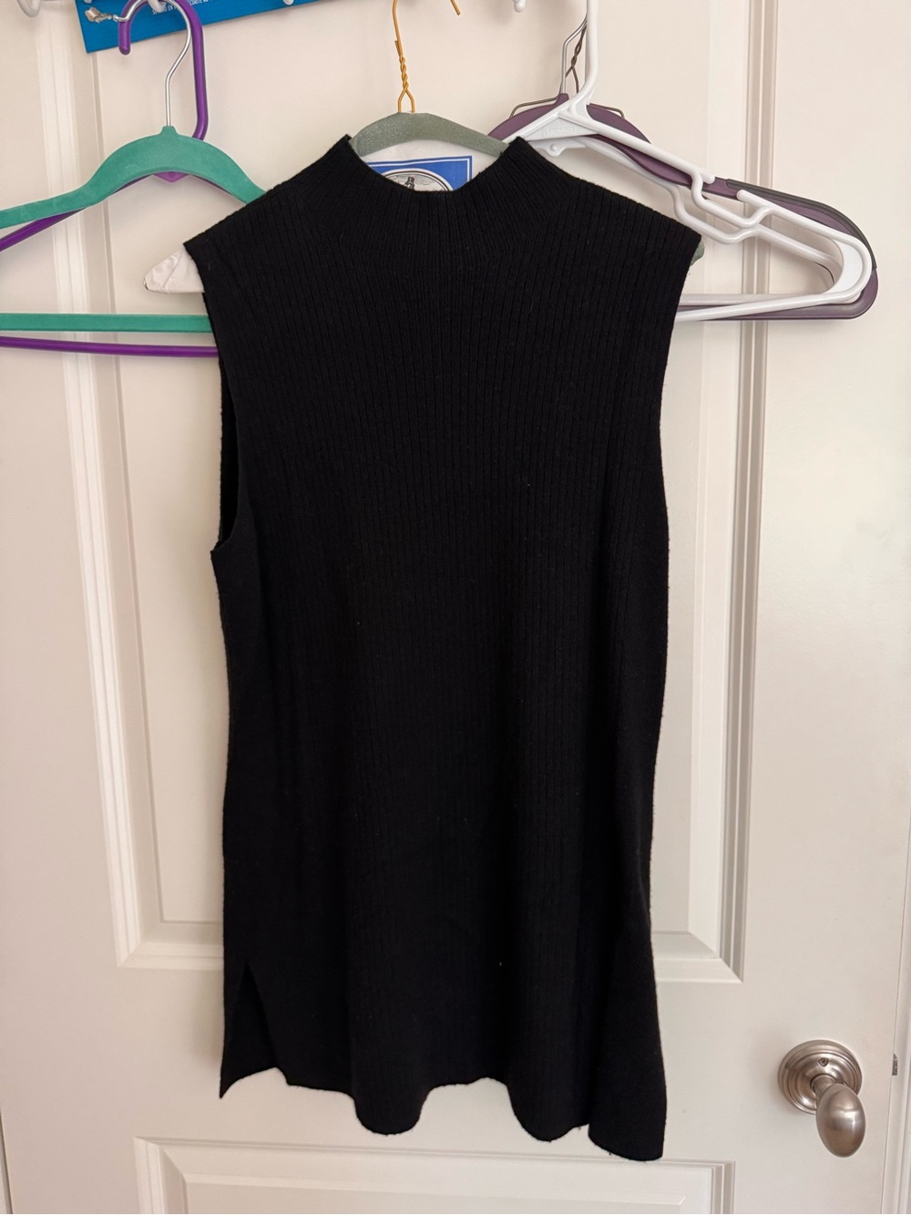 Calvin Klein Black Sleeveless Ribbed Tunic